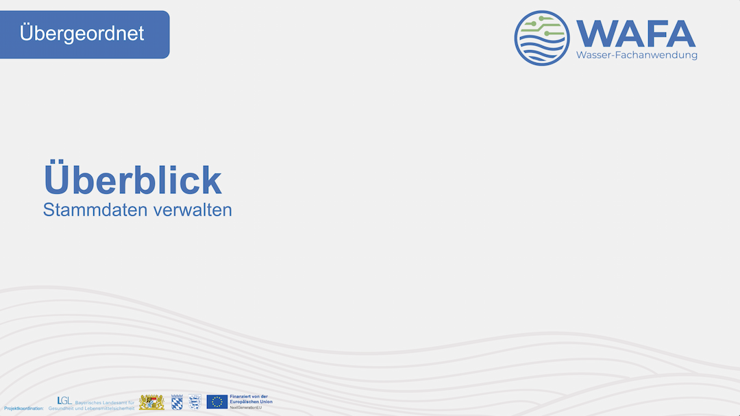 Überblick - Stammdaten verwalten